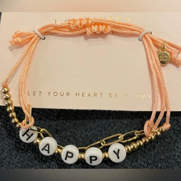 LC Lauren Conrad “Happy” Beaded Bracelet Set - Picture 3 of 4
